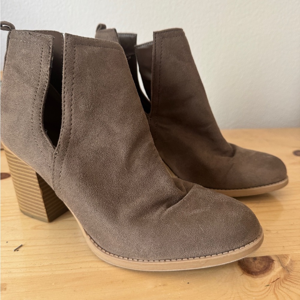 Soda Taupe Ankle Booties